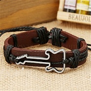 Zinc alloy environmentally friendly guitar accessories genuine leather bracelet(XT4620-1)