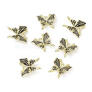Alloy Enamel Pendants, Golden, Butterfly, Black, 20x19x4mm, Hole: 2.5mm(FIND-E026-06G-01)