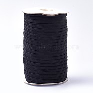 (Defective Closeout Sale: Spool Go Mouldy), Flat Elastic Band, Braided Stretch Strap Cord Roll for Sewing Crafting and Mask Making, Black, 5x0.5mm, about 170yard/roll(SRIB-XCP0001-09C-B)