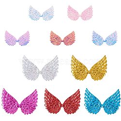 Glittery Angel Wings Patches, DIY Craft Applique Children Hair Accessories, Mixed Color, 8.3x12cm, 60pcs/bag(DIY-PH0026-30)