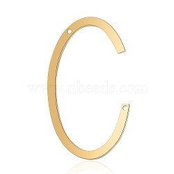 201 Stainless Steel Links connectors, Letter, Golden, Letter.C, 37x21x1mm, Hole: 1mm(STAS-S105-T546D-C)