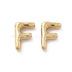 304 Stainless Steel Pendants, Real 14K Gold Plated, Ion Plating(IP), Balloon Letter Charm, Letter F, 19.5x13x5mm, Hole: 2mm(STAS-M111-22G-F)