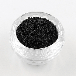 Transparent DIY 3D Nail Art Decoration Mini Glass Beads, Tiny Caviar Nail Beads, Black, 0.6~0.8mm(X-MRMJ-R038-C12)