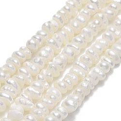 Natural Cultured Freshwater Pearl Beads Strands, Keshi Pearl Beads, Nuggets, Linen, 2~2.5x3.5~6x3.5~4mm, Hole: 0.6mm, about 138~142pcs/strand, 13.78~13.86''(35~35.2cm)(PEAR-A005-19-01)