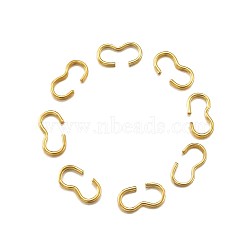 Iron Quick Link Connectors, Chain Findings, Number 3 Shaped Clasps, Golden, 7.5~8x4x1~2mm(IFIN-TA0001-06G)