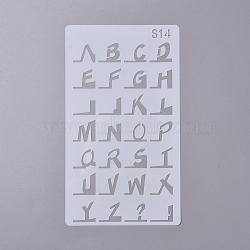 Plastic Drawing Stencil, for Painting on Scrapbook Fabric Tiles Floor Furniture Wood, Alphabet Letter A~Z Pattern, White, 178x102x0.4mm(DIY-WH0152-83D)