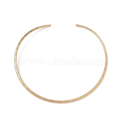 Vacuum Plating 304 Stainless Steel Hammered Wire Necklace Making, Rigid Necklaces, Minimalist Choker, Cuff Collar, Golden, 0.38cm, Inner Diameter: 5-1/2 inch(14cm)(STAS-B036-06G)