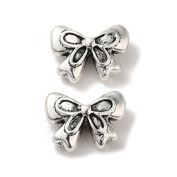 Tibetan Style Alloy Beads, Cadmium Free & Lead Free, Bowknot, Antique Silver, 11x15x5.5mm, Hole: 2mm, about 462pcs/1000g