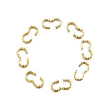Iron Quick Link Connectors, Chain Findings, Number 3 Shaped Clasps, Golden, 7.5~8x4x1~2mm