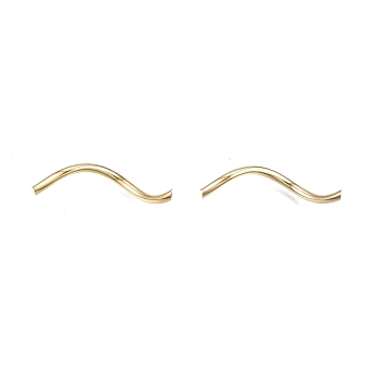 Brass Tube Beads, Nickel Free, Twist, Real 18K Gold Plated, 30x2mm, Hole: 1mm
