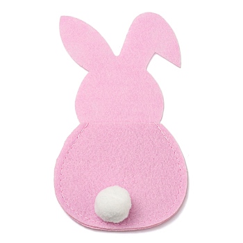 Easter Bunny Felt Cutlery Holder, Knife and Fork Covers, for Home Party Supplies, Pink, 148x84.5x19.5mm