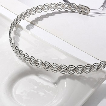 Iron Open Cuff Choker Necklaces for Women, Platinum, Inner Diameter: 5.39 inch(13.7cm), 13.5mm