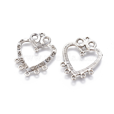 Antique Silver Heart Alloy Links