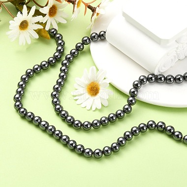 Non-Magnetic Synthetic Hematite Beads Strands(G-H1624-8mm-2)-4