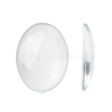 40mm Clear Oval Glass Cabochons