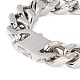 304 Bracelet à mailles gourmettes en acier inoxydable avec fermoir cadenas en strass cristal pour femme(BJEW-E107-01P-02)-3