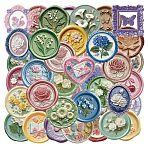 50Pcs Flower PET Stickers, Self-adhesive Decals, for Suitcase, Skateboard, Refrigerator, Helmet, Colorful, 50~55x42~52x0.1mm(STIC-T0001-13)