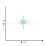 Computerized Embroidery Cloth Self-adhesive/Sew on Patches, Costume Accessories, 8 Pointed Star, Aquamarine, 33x25mm(MOST-PW0001-121A)
