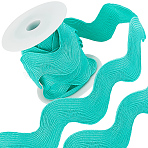 5 Yards Polyester Ribbon Patches, Hollow Trim for Curtain Clothes Accessories, Dark Turquoise, 30mm(OCOR-GF0004-53B)