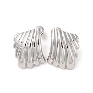 304 Stainless Steel Stud Earrings for Women, Rhombus, 25x18.5mm(EJEW-L272-032P-01)