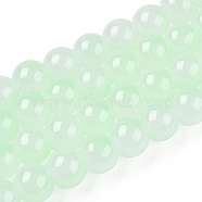 Baking Painted Imitation Jade Glass Round Bead Strands, Two Tone, Aquamarine, 7.5~8mm, Hole: 1mm, about 109~111pcs/strand, 30.94~31.26 inch(78.6~79.4cm)(DGLA-N003-8mm-02-1)