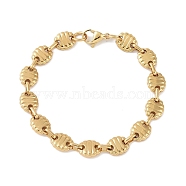 201 Stainless Steel Coffee Bean Chain Bracelets for Women Men, Real 18K Gold Plated, 8-5/8 inch(22cm)(BJEW-I316-06G)