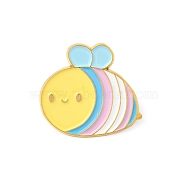 Alloy Brooches, Enamel Pins, for Backpack Cloth, Golden, Bees, Colorful, 27x30x1.5mm(JEWB-D014-06G-01)