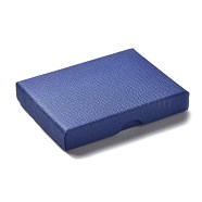 Cardboard Jewelry Set Boxes, with Sponge Inside, Rectangle, Blue, 9.05x7.1x1.55~1.65cm(CBOX-C016-01F-02)
