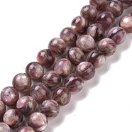 Natural Lepidolite/Purple Mica Stone Beads Strands, Grade A, Round, 8mm, Hole: 0.9mm, about 49pcs/strand, 15.75 inch(40cm)(G-G925-02B)