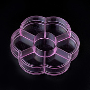 Plastic Bead Storage Containers, 7 Compartments, Flower, Pink, 10.3x9.6x1.75cm(CON-S042-03)