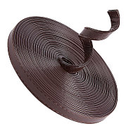 Flat PU Imitation Leather Cord, for Bag Decor, Coconut Brown, 10x2~2.5mm(LC-WH0006-05E-01)