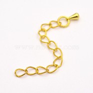 Brass End Chains, Golden, 55~65mm, links: 4mm wide, 5mm long, 0.6mm thick(KK-D404-01G)