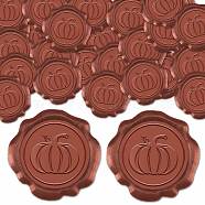 25Pcs Adhesive Wax Seal Stickers, Envelope Seal Decoration, For Craft Scrapbook DIY Gift, Pumpkin, 30mm(DIY-CP0011-30D)