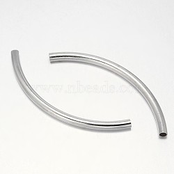 Curved Brass Tube Beads, Platinum, 50x3mm, Hole: 2mm(KK-E738-53P)