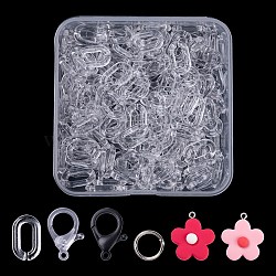 Flower Pendant Eyeglasses Holder, Face Mask Chains DIY Making Kit, Including Plastic Lobster Claw Clasps, Resin Pendants, Transparent Acrylic Linking Rings, Iron Jump Rings, Mixed Color, 181pcs/box(DIY-YW0005-12)