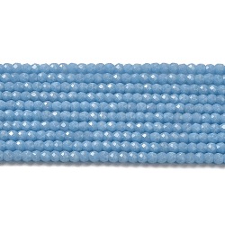 Synthetic Luminous Stone Beads Strands, Faceted, Barrel, Glow in the Dark, Steel Blue, 4x3.5mm, Hole: 0.7mm, about 102pcs/strand, 14.37 inch(36.5cm)(G-C086-01B-10)