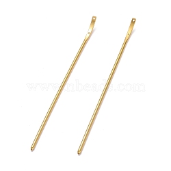 Brass Hair Stick Findings, U Shaped, Golden, 167x4x3mm, Hole: 1.4mm and 1.6mm(KK-F830-03G)