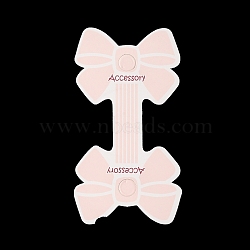 Fold Over Bowknot Cardboard Paper Jewelry Display Cards for Necklace & Bracelet Storage, Misty Rose, 9.6x5.1x0.04cm, Hole: 8mm(CDIS-A006-06)