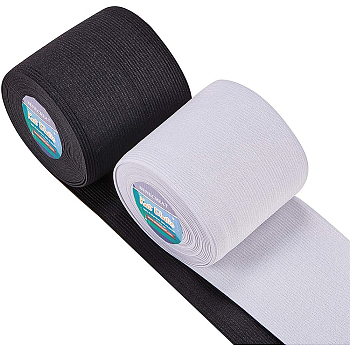 Flat Elastic Rubber Cord/Band, Webbing Garment Sewing Accessories, Mixed Color, 80x0.5mm, about 5m/roll, 2rolls/set