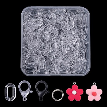 Flower Pendant Eyeglasses Holder, Face Mask Chains DIY Making Kit, Including Plastic Lobster Claw Clasps, Resin Pendants, Transparent Acrylic Linking Rings, Iron Jump Rings, Mixed Color, 181pcs/box