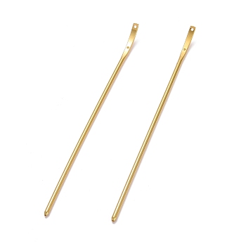 Brass Hair Stick Findings, U Shaped, Golden, 167x4x3mm, Hole: 1.4mm and 1.6mm