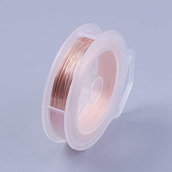 Round Copper Wire for Jewelry Making, PeachPuff, 0.3mm, about 100m/roll