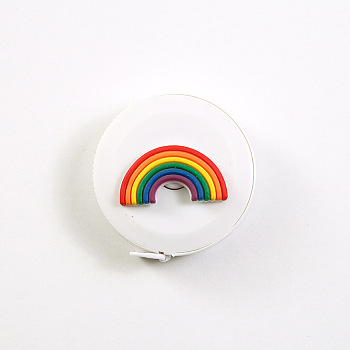 Catoon Rainbow Metric & Imperial Soft Tape Measure, for Body, Sewing, Tailor, Clothes, White, 5cm, Tape Length: 150cm(4.92 feet)
