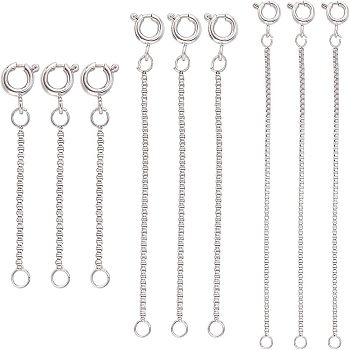 Unicraftale Stainless Steel Chain Extenders, with Box Chains, Stainless Steel Color, 25.4~76.2mm, 15pcs/box