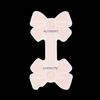 Fold Over Bowknot Cardboard Paper Jewelry Display Cards for Necklace & Bracelet Storage, Misty Rose, 9.6x5.1x0.04cm, Hole: 8mm