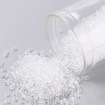 TOHO Round Seed Beads, Japanese Seed Beads, (1) Crystal Clear, 15/0, 1.5mm, Hole: 0.7mm, about 15000pcs/50g