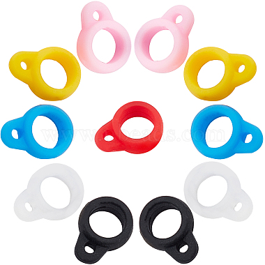 16mm Mixed Color Ring Silicone Pendants