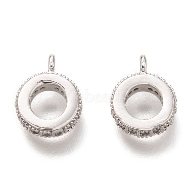 Platinum Clear Donut Brass+Cubic Zirconia Charms