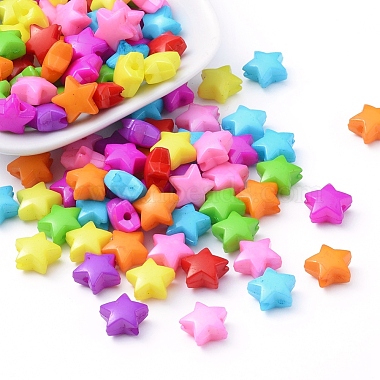 12mm Mixed Color Star Acrylic Beads