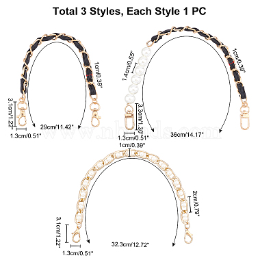 Conjuntos de asas para bolsos de 3 piezas 3 estilos de élite(FIND-PH0001-18)-5